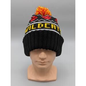 Wild Cats Black & Red Unbranded Adult Knit Pom Beanie Hat OSFM